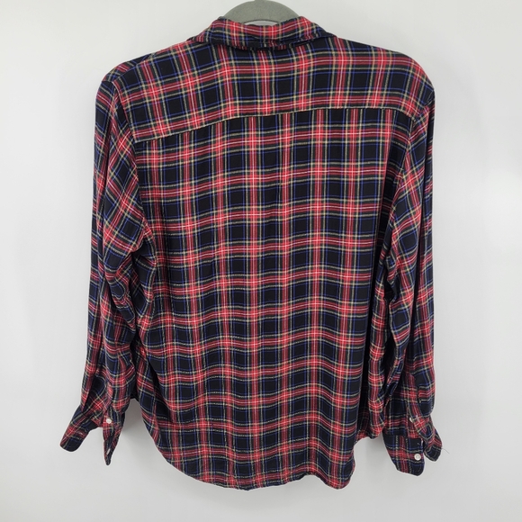 Frank & Eileen Red and Blue Plaid Button-Up Shirt Size Small - Picture 7 of 9
